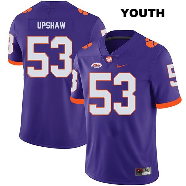 Youth Clemson Tigers #53 Regan Upshaw Stitched Purple Legend Authentic Nike NCAA College Football Jersey FRY1146PK